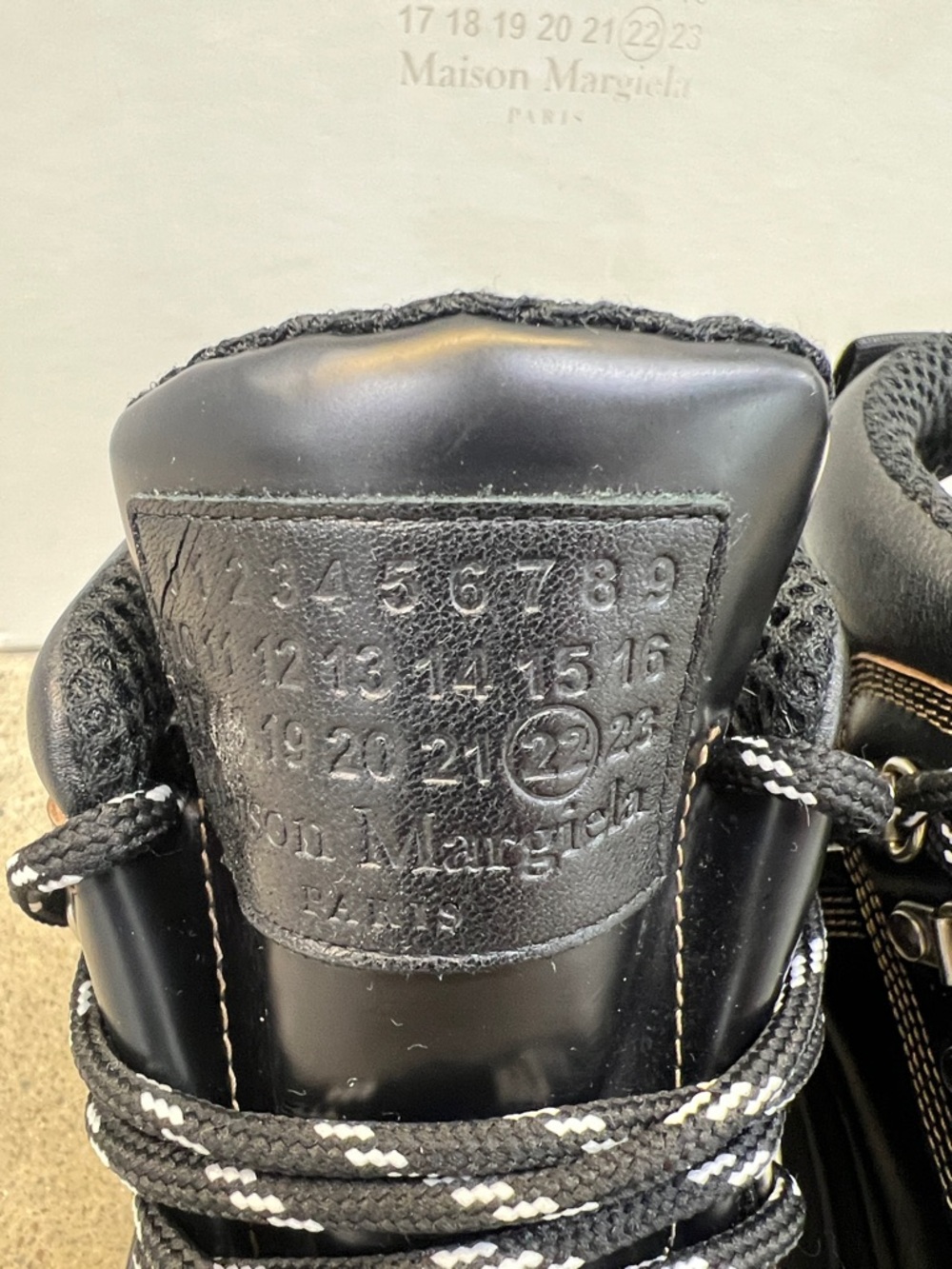 Maison Martin Margiela Black Leather Chunky Lace-Up Trail Boots - Picture 3 of 5